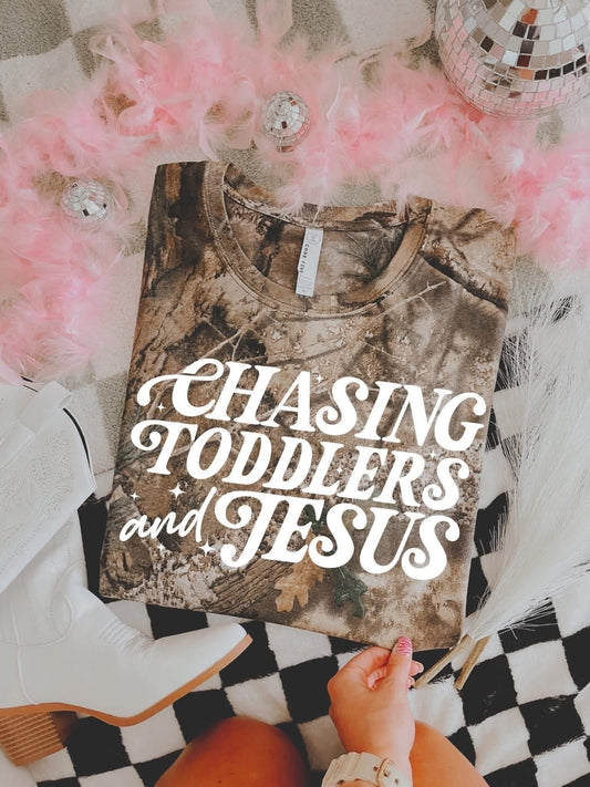 Chasing Toddlers & Jesus Camo Tee