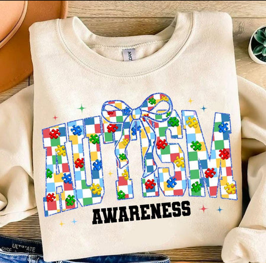 Autism awareness ADULT TEE OR PULLOVER