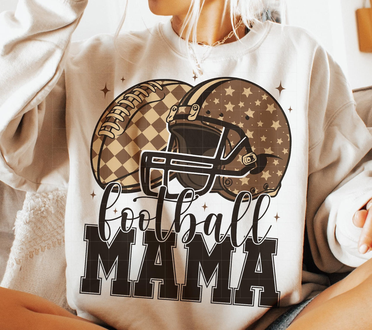 Football mama ADULT TEE OR PULLOVER