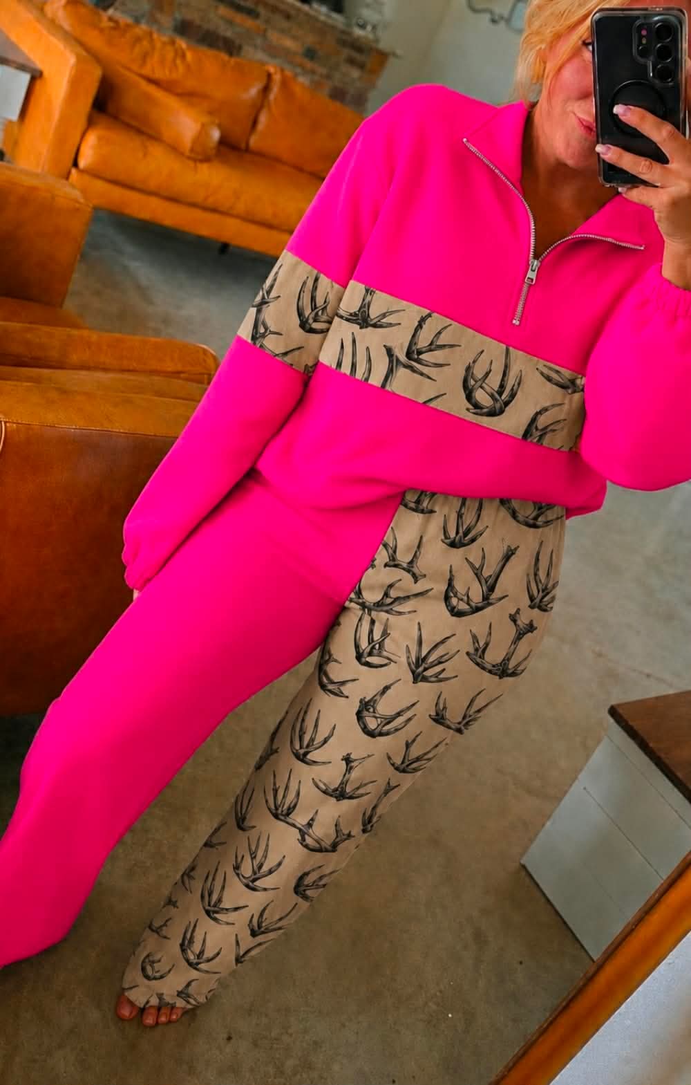 Southern Girl Antlers + Hot Pink TWO PIECE Set {Pullover + Pants} Youth & Adult Pre order Delivering to you late AUGUST mid SEPT SC Custom Piece