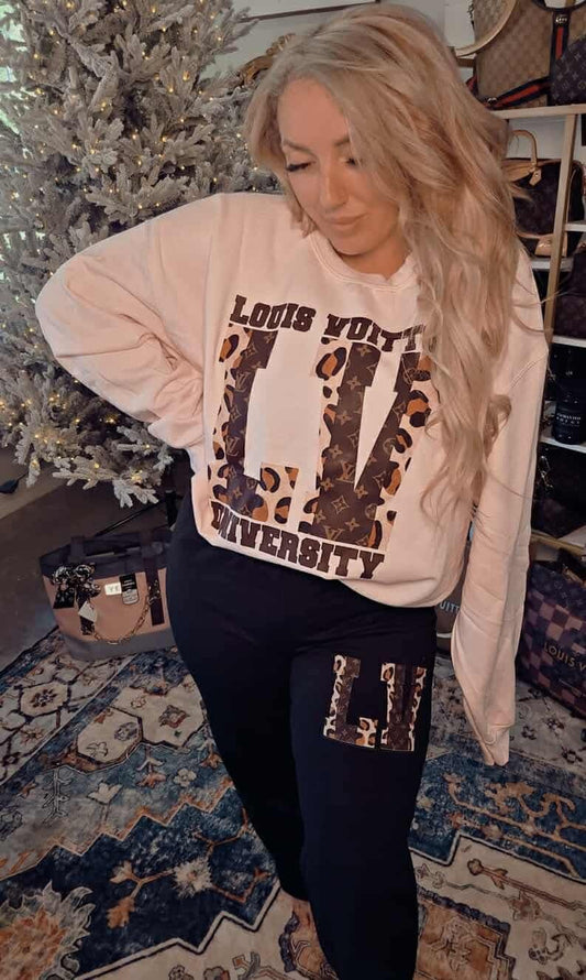 University Pullover with Straight Leg Pants Set