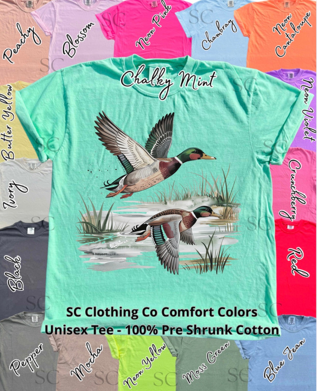 Flying Mallard Ducks Comfort Colors Tee