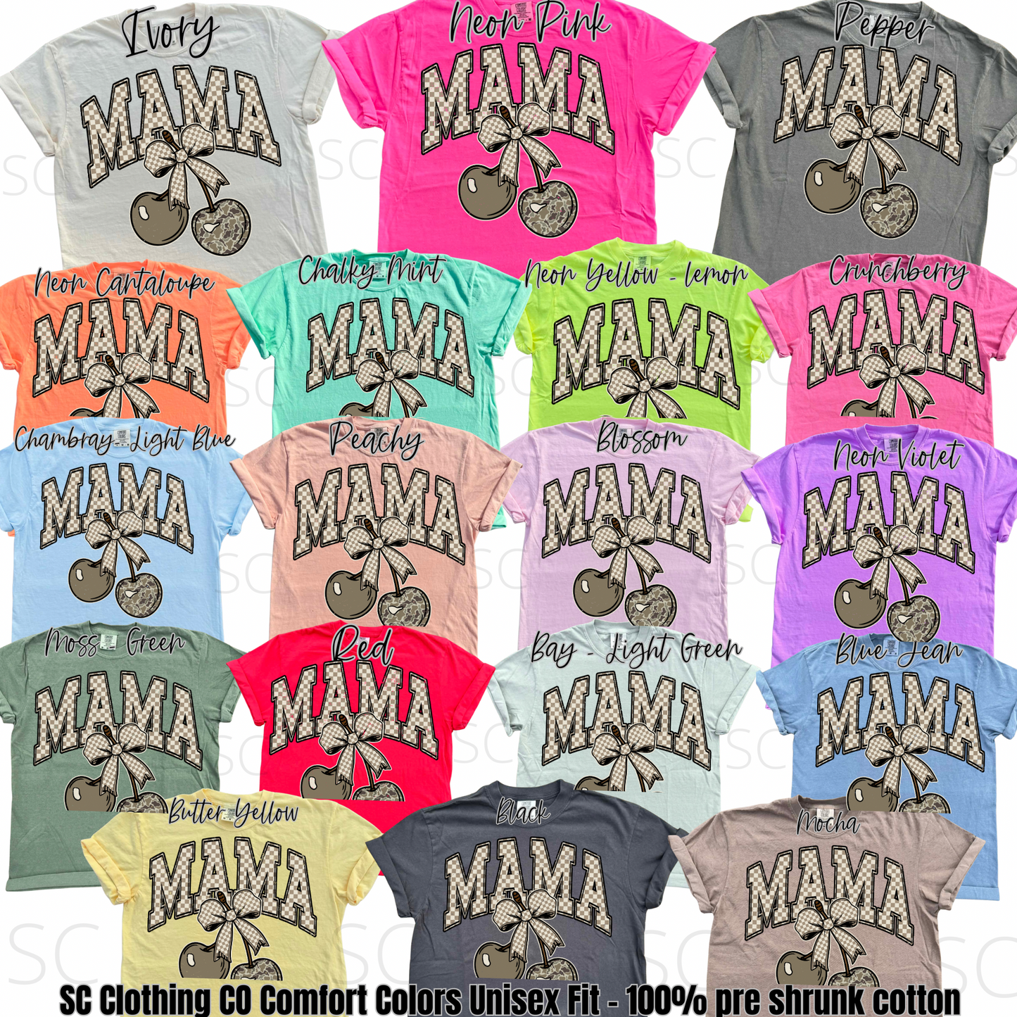 Camo Mama Cherries Comfort Colors Tee