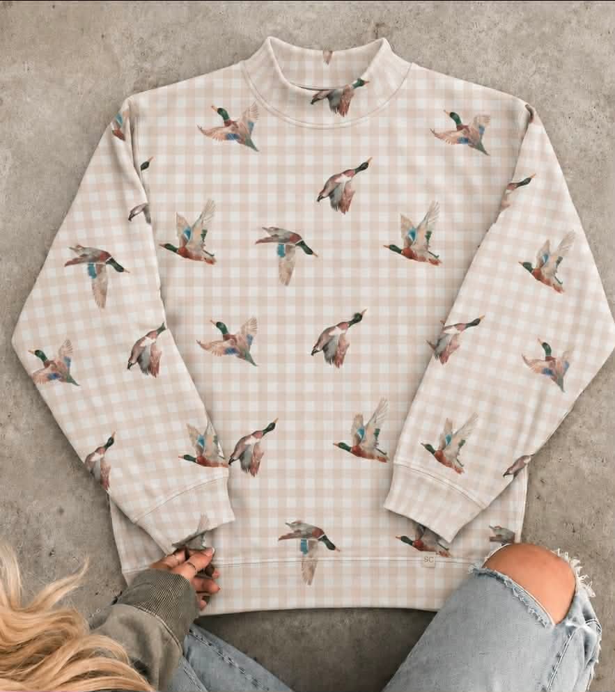 Southern Girl Gingham Flying Duck {Moc Neck ONLY} Youth & Adult Pre order Delivering to you late AUGUST mid SEPT SC Custom Piece