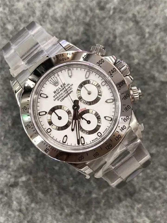 Silver R watch with box