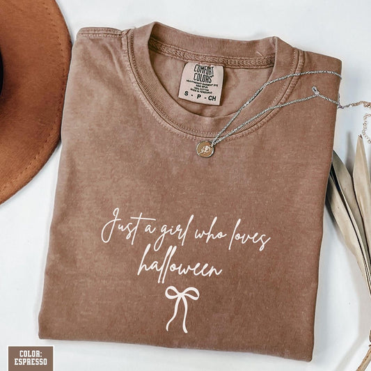 T shirt Tuesday CC just a girl brown Halloween