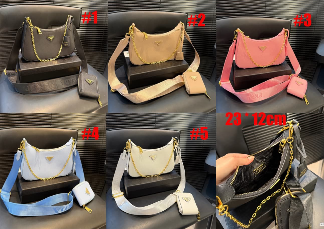 Prad shoulder carry w gold chain