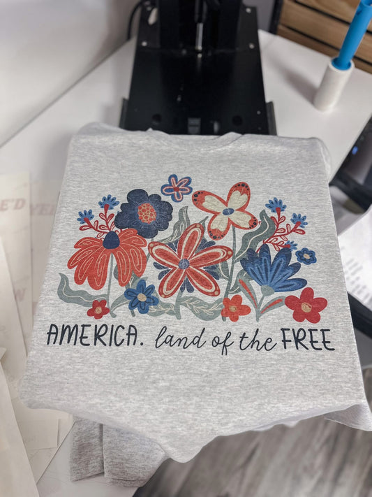 Land of the free ADULT TEE OR PULLOVER