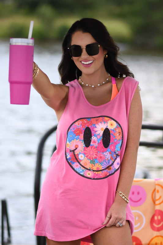 Smiley Floral Tank