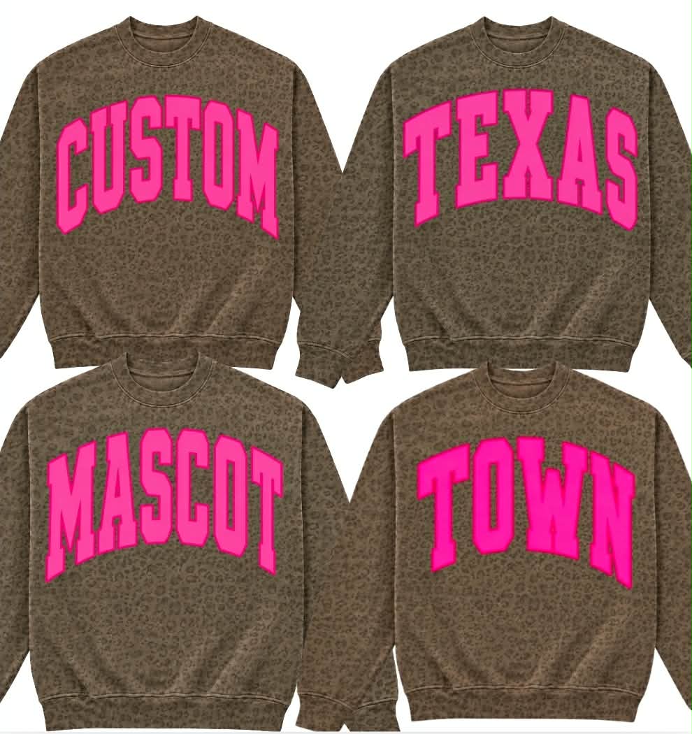 *CUSTOM* Cheetah Moc Neck Pink Design Pullover