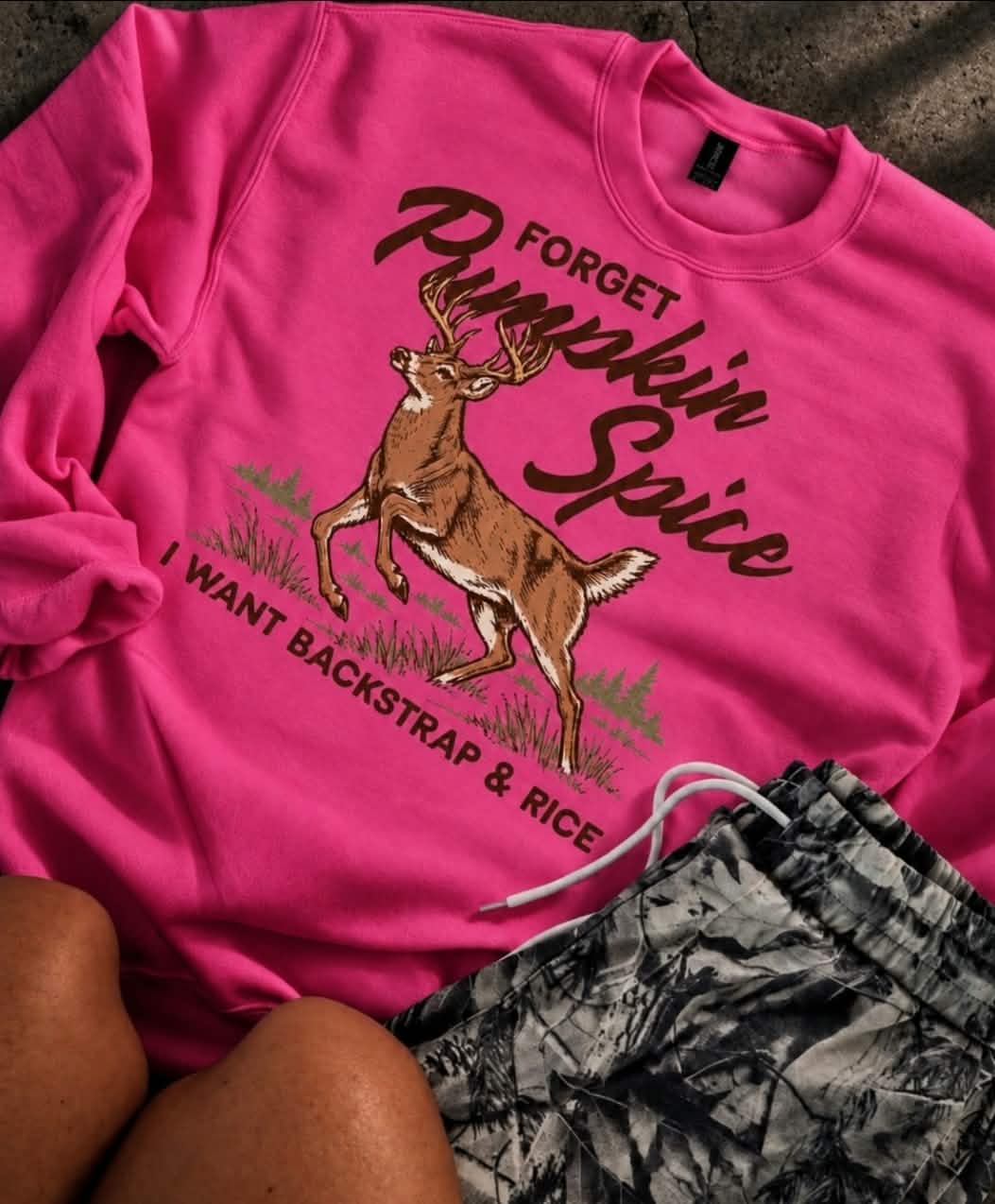Forget Pumpkin Spice Washed Out Camo Shorts & Pullover {SET OR SEPARATE}