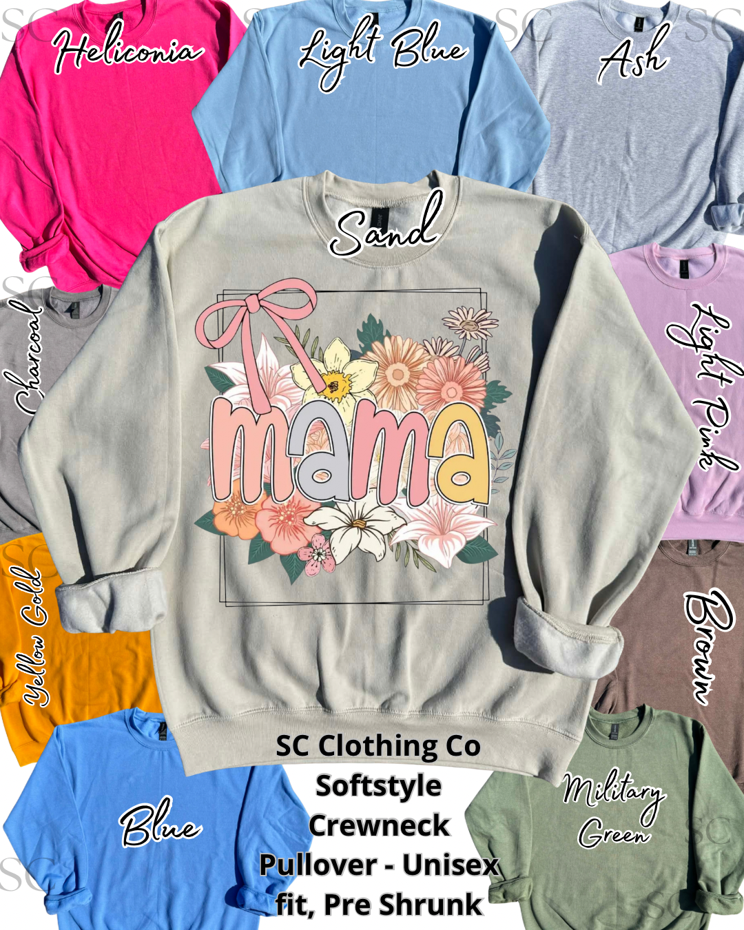 Mama Floral Sqaure Pullover