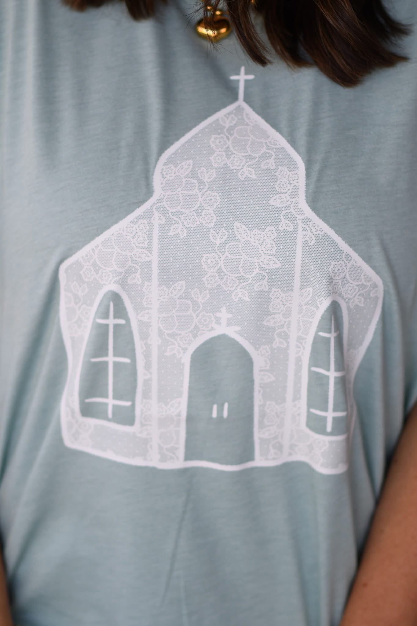 Lace church ADULT TEE OR PULLOVER
