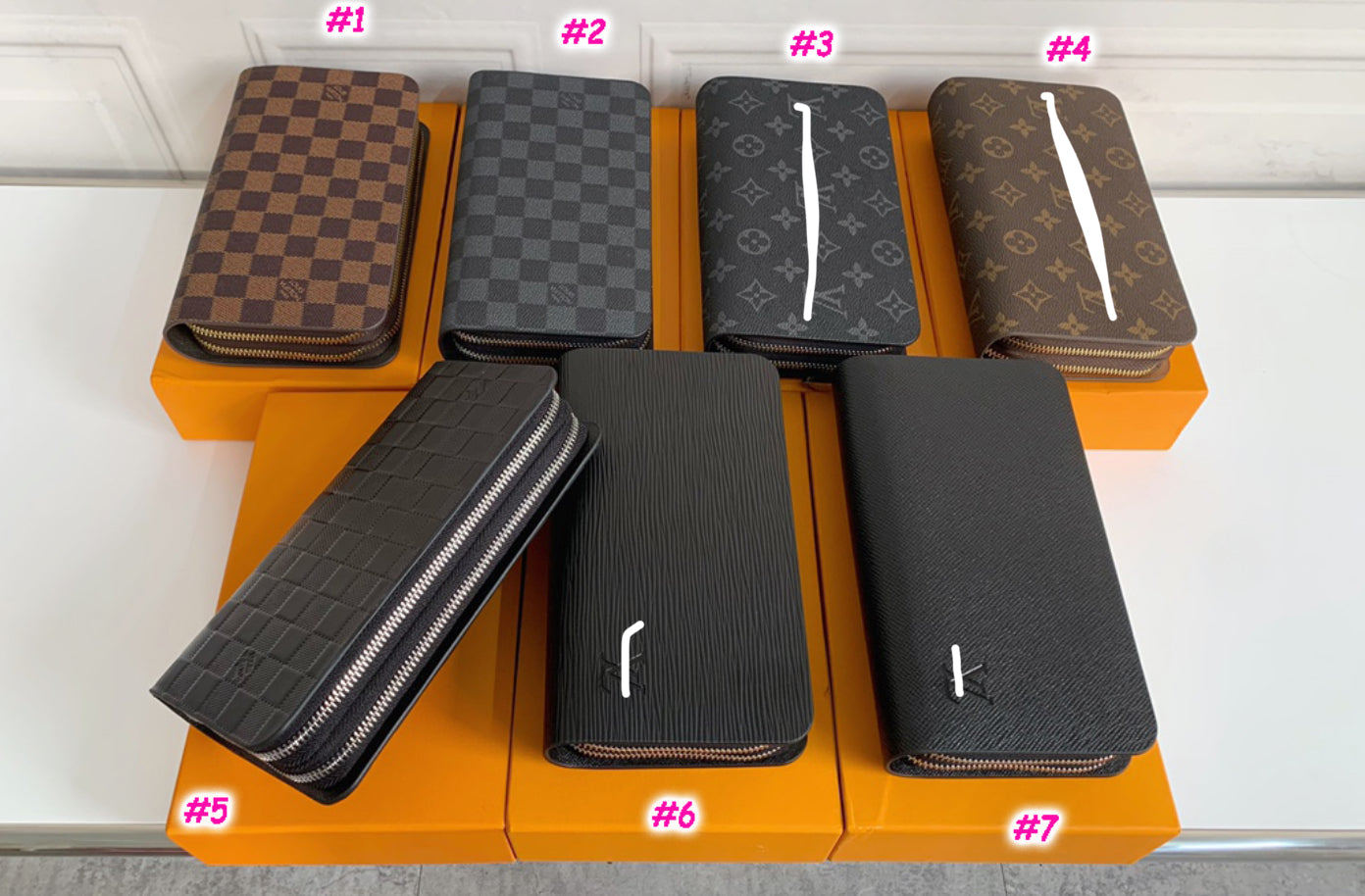 Vee wallet double zip w box
