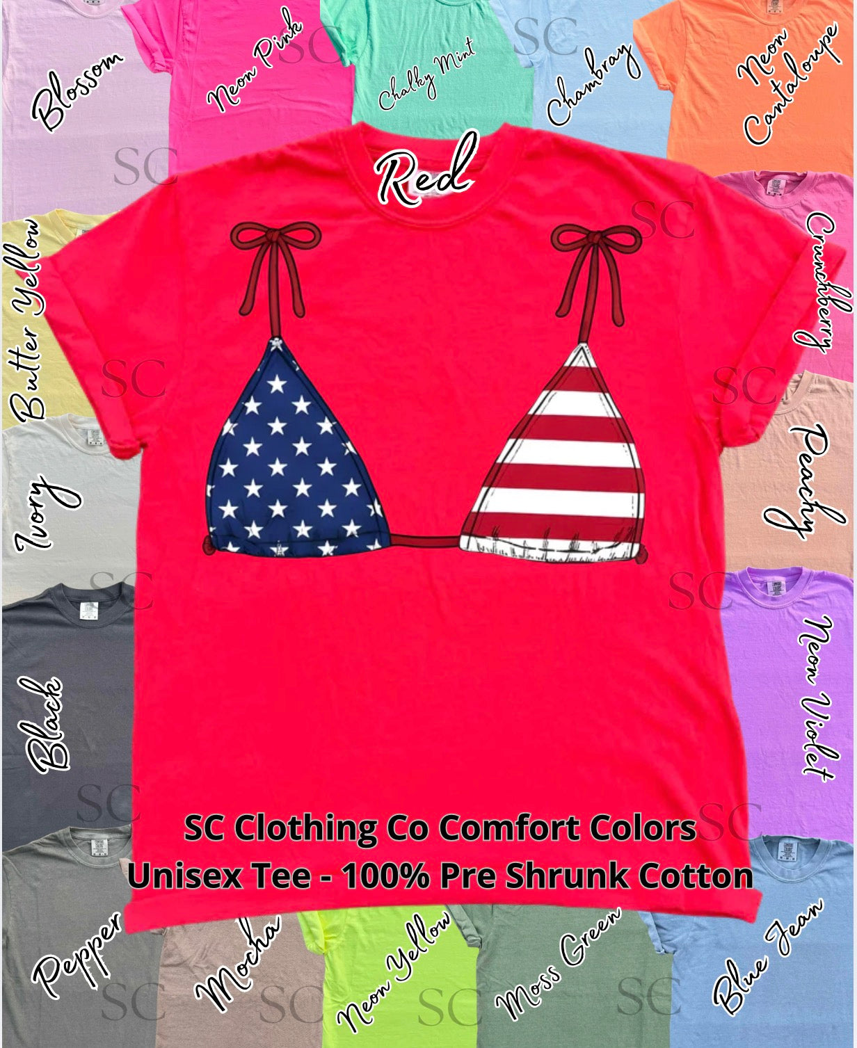 American Bikini Top Only Comfort Colors Tee