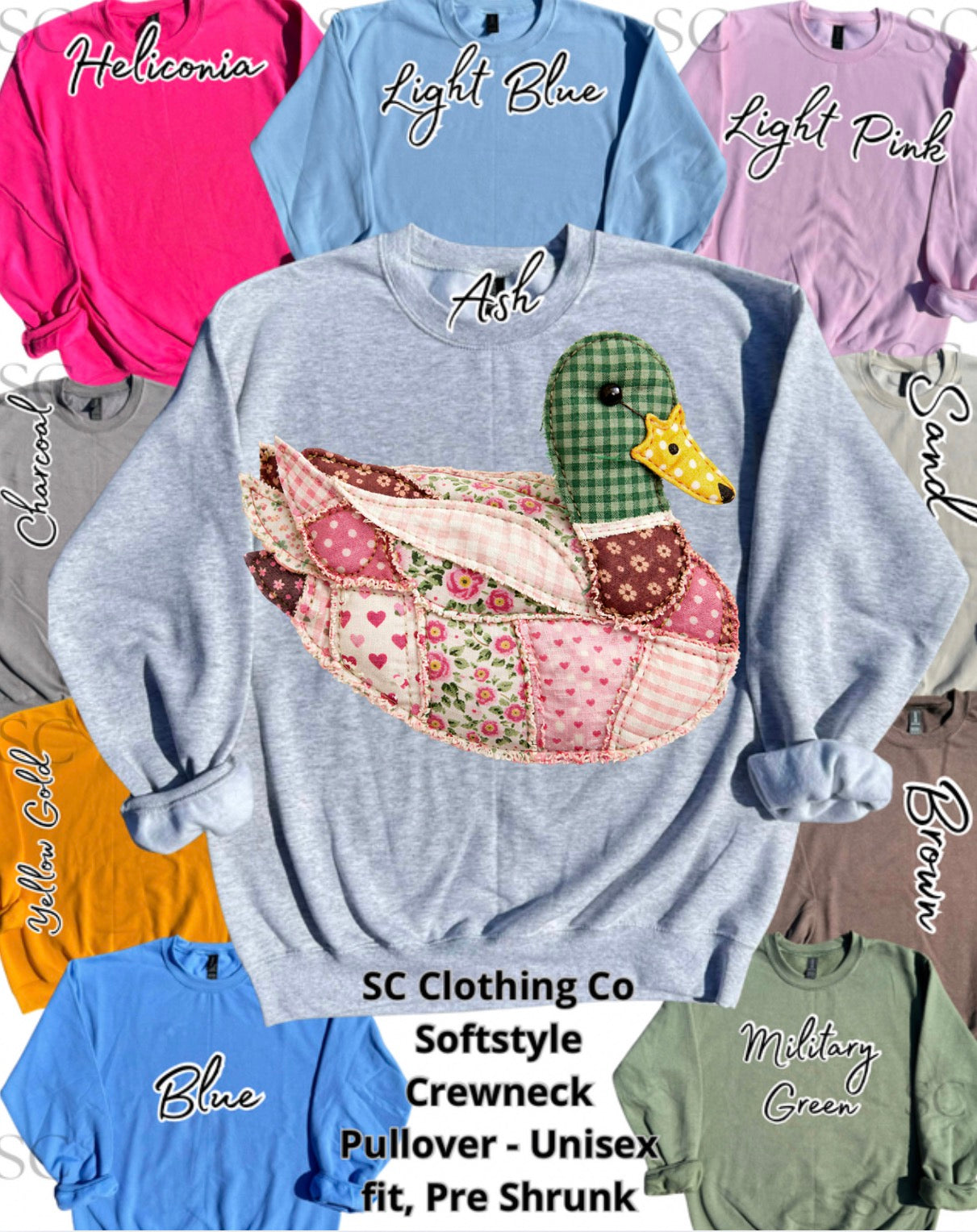 Pretty in Pink OG Duck Faux Patchwork Pullover