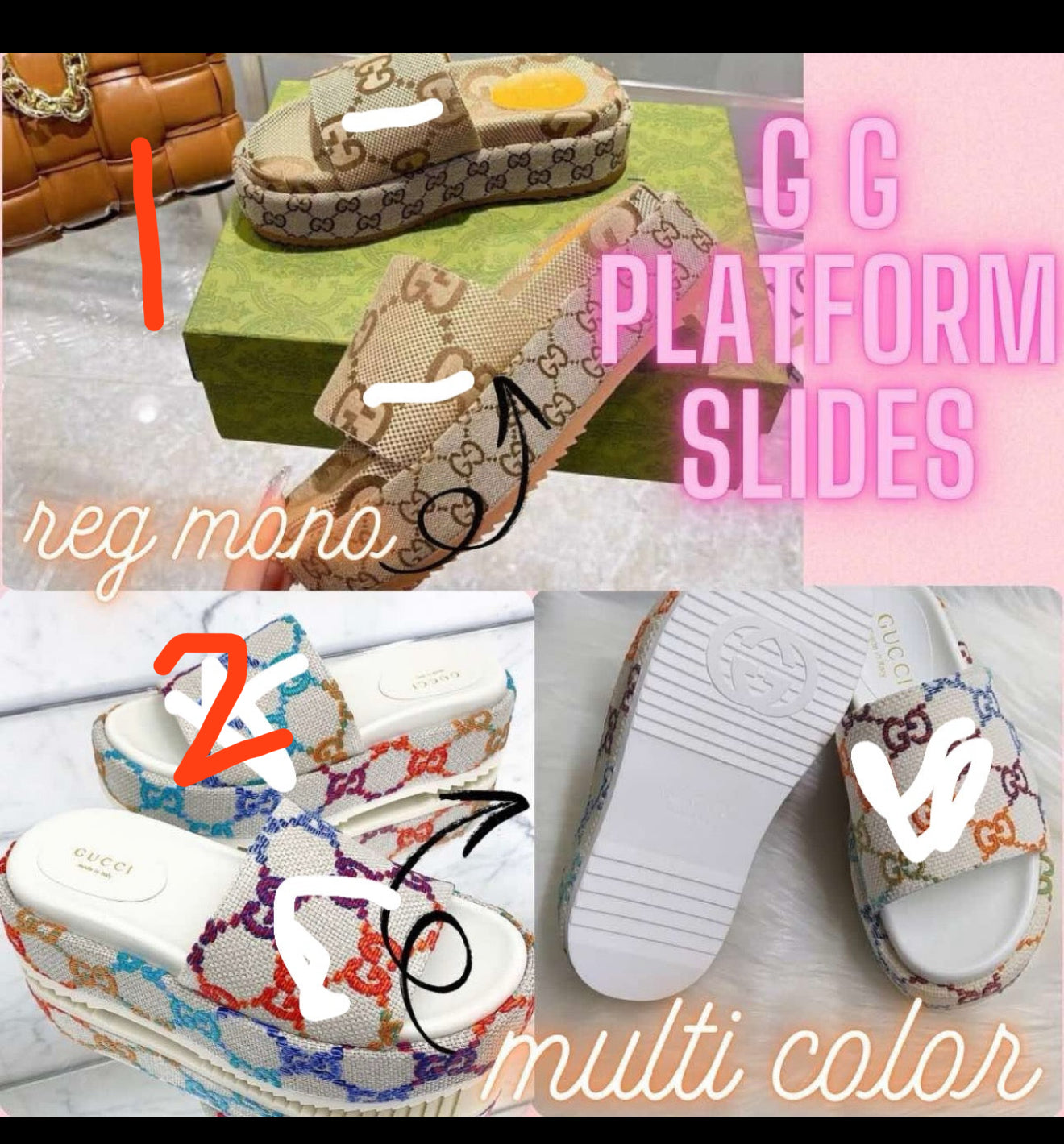 Double g platform sandal