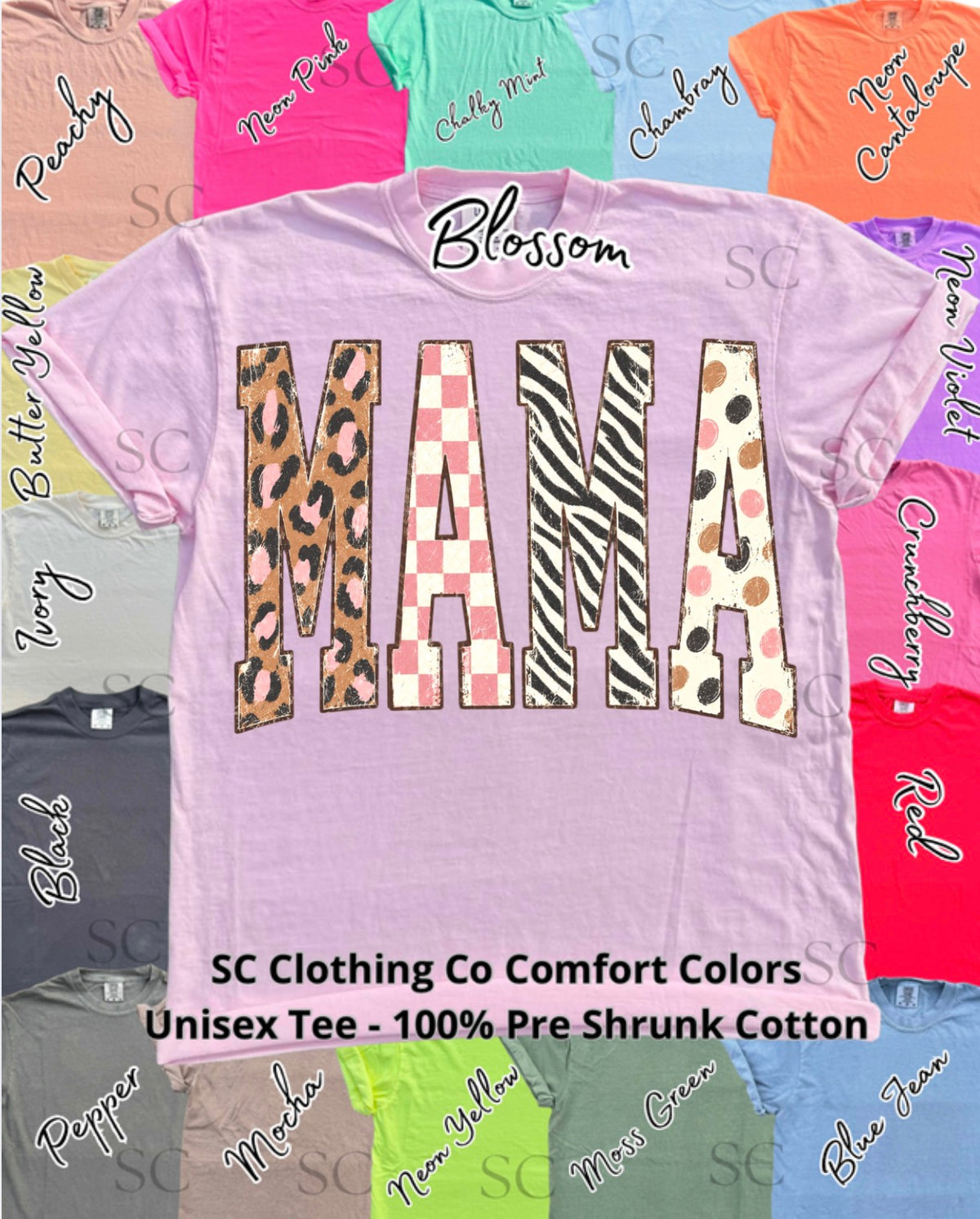 Mama Fun Pattern Polka Comfort Colors Tee