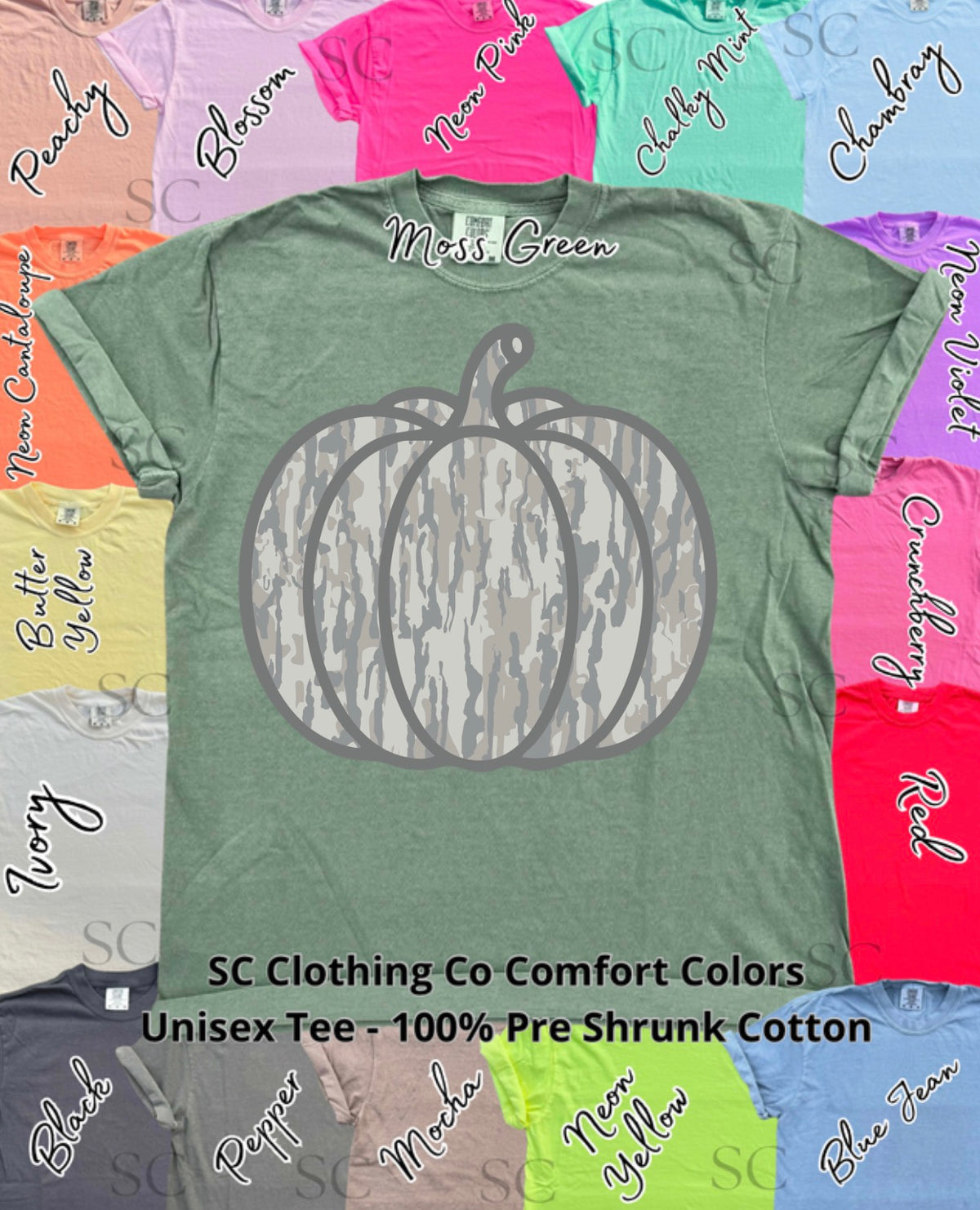 Camo Pumpkin Comfort Colors Tee