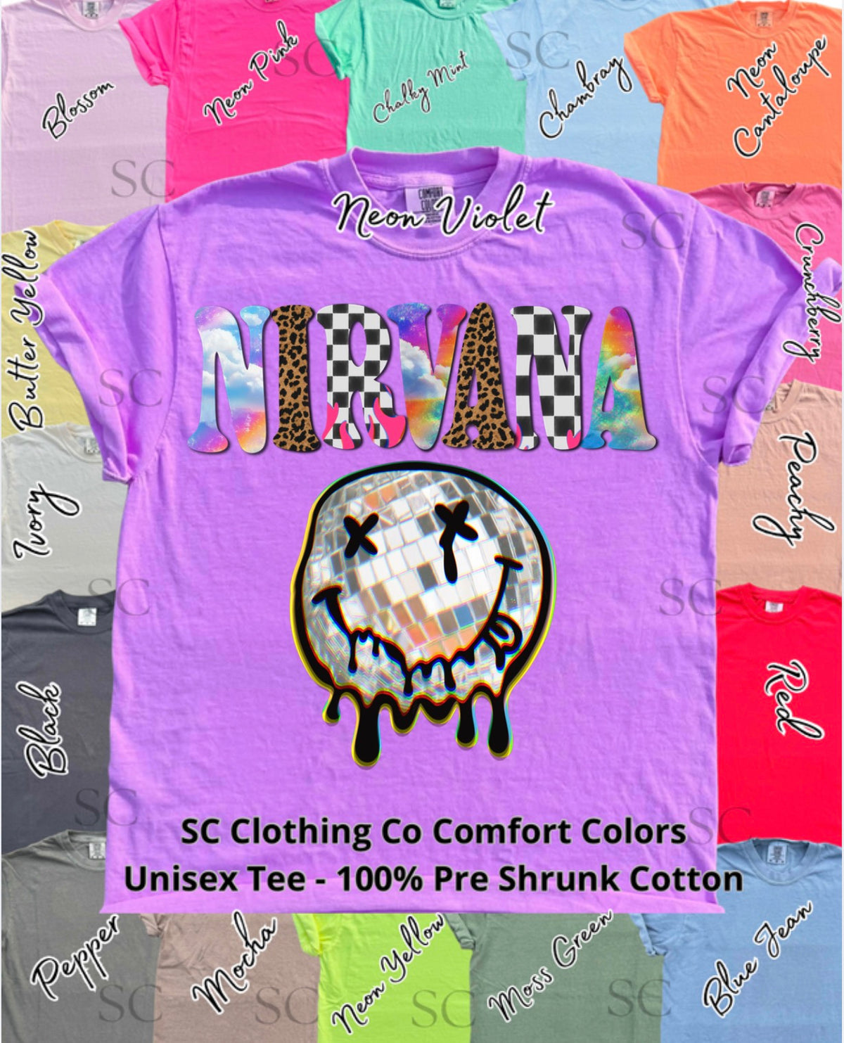 Band Smiley Comfort Colors Tee