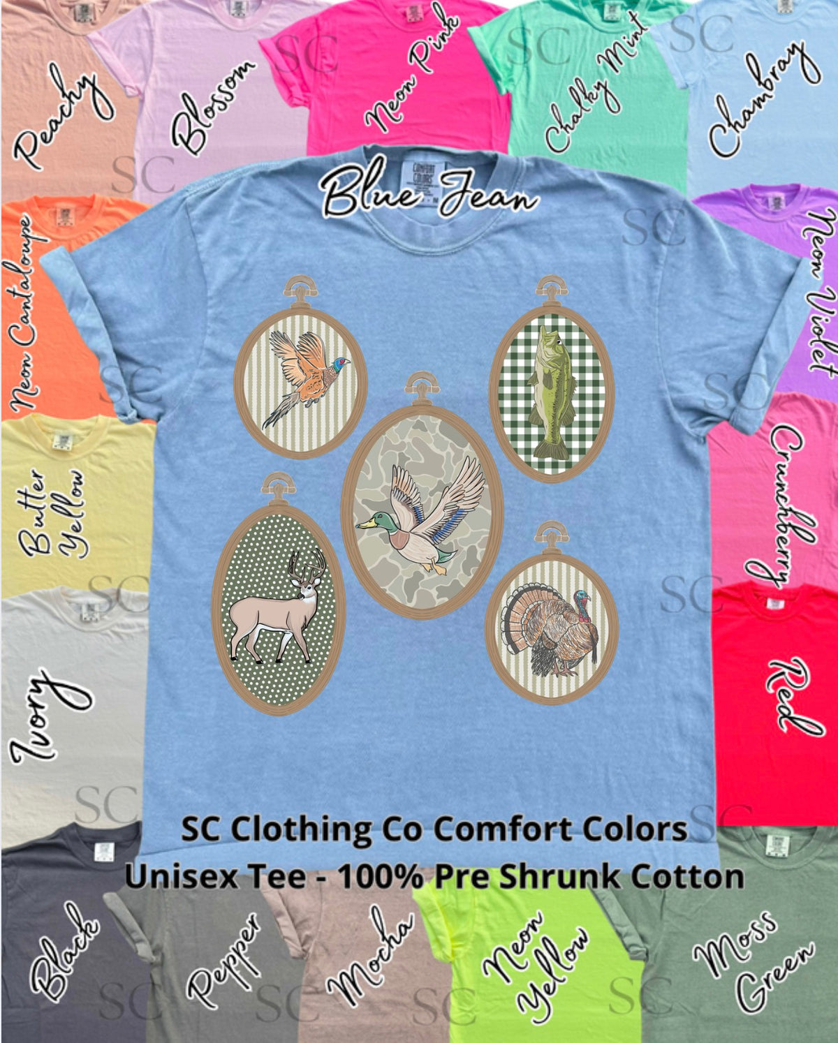 Dainty Hunting Frames Comfort Colors Tee