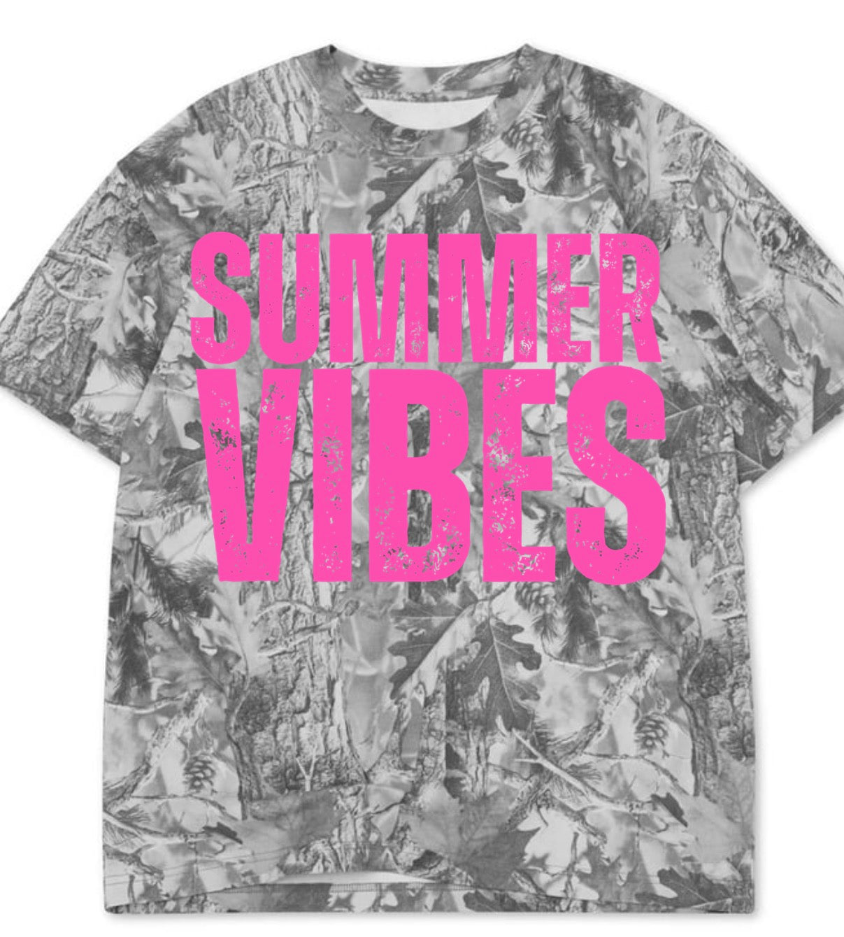 Summer Vibes Camo Oversized Tee