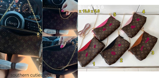 Vee small gold chain crossbody