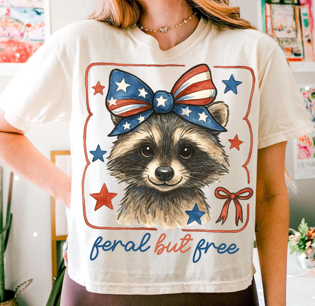 Feral but free ADULT TEE OR PULLOVER