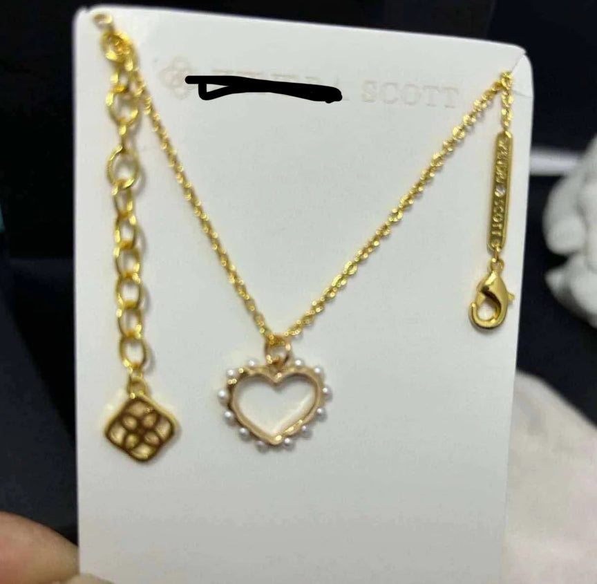 KS pearl heart necklace