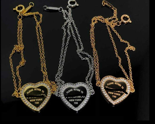 T&C large heart necklace