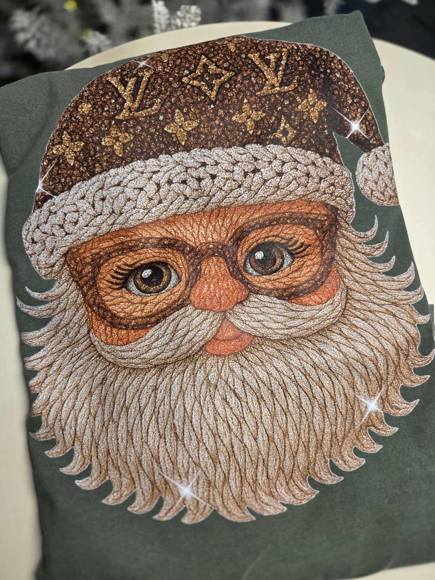 Faux Rhinestone Queen Style Santa Tee