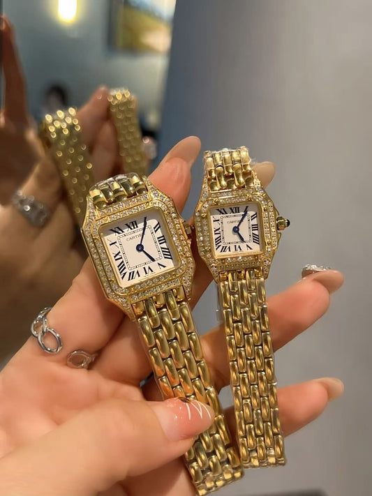 Gold Cart watch with box {exact}
