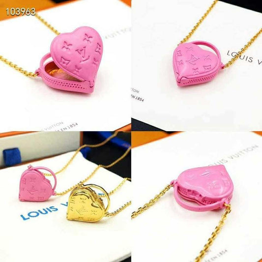 Vee heart locket necklace