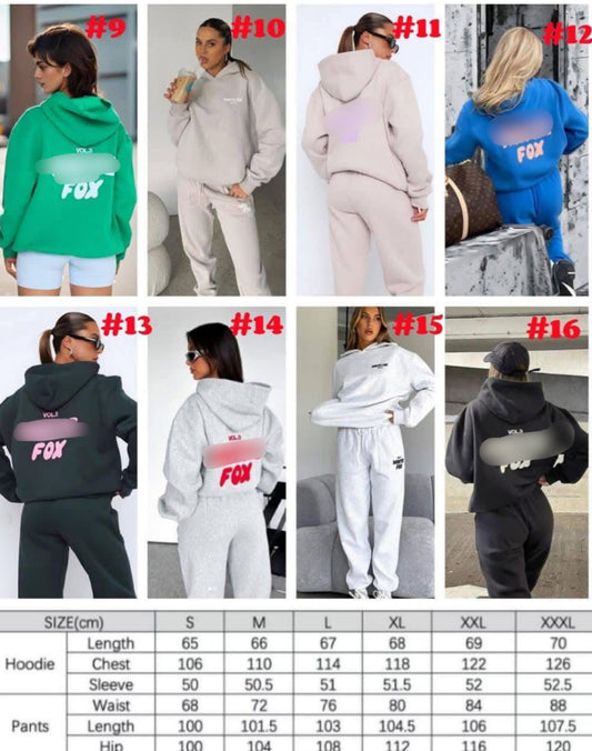 Fox sets jogger + hoodie