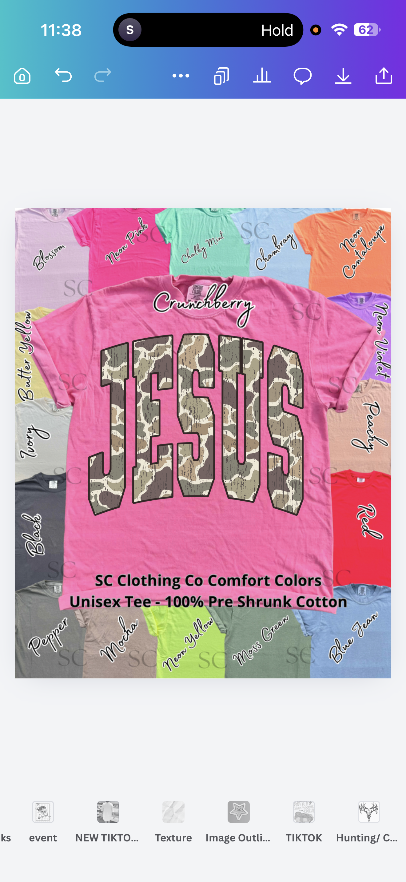 Camo Jesus Comfort Colors Tee
