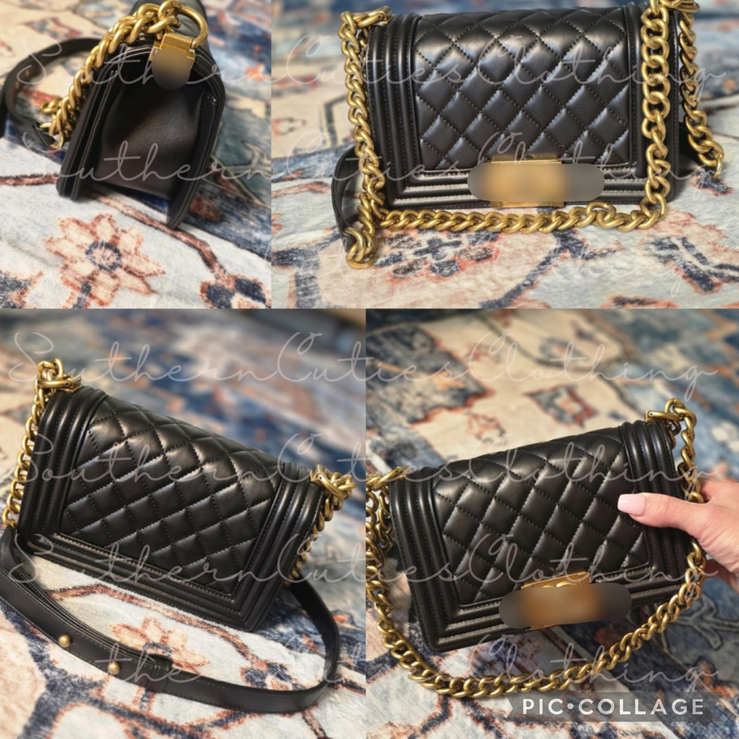 Double C gold chain crossbody