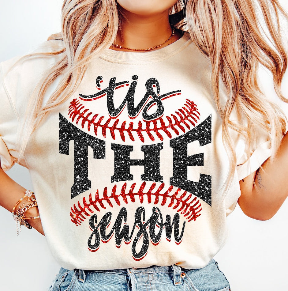 Tis The Seaon Baseball ADULT TEE OR PULLOVER