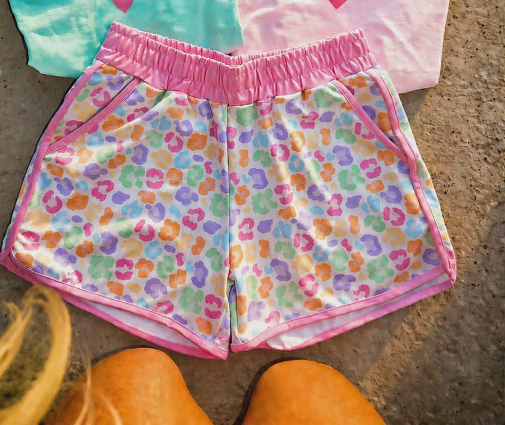 Multi Colored Leopard Shorts *IN STOCK*