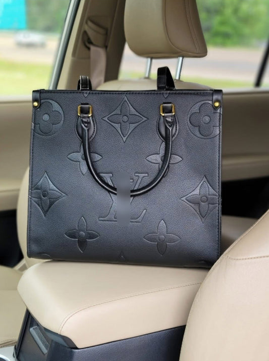 Black jumbo print ON THE GO TOTE