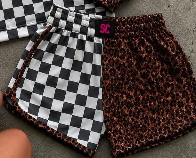 White Combo Checkered Babe {Shorts ONLY} Youth & Adult Pre order Delivering to you mid to late AUGUST SC Custom Piece