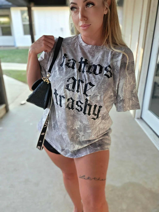 Tattoos are Trashy Camo Oversized Tee