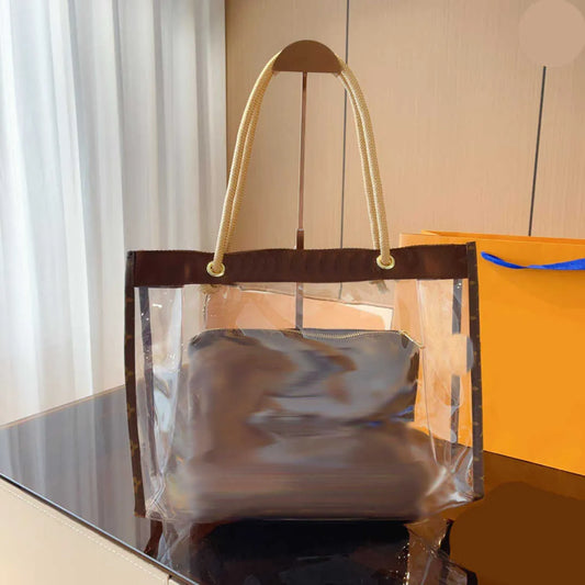 Clear l beach bag with insert