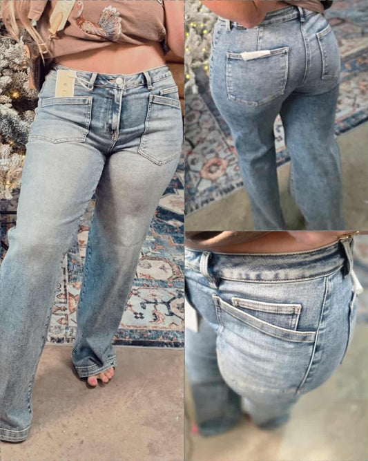 Risen Slouchy Baggy Jeans With Pocket Detail- PW21486