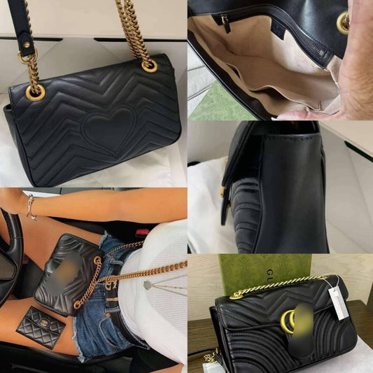 Double g black leather cross