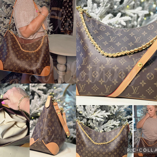 Vee Large Shoulder Carry with Gold Chain + Strap