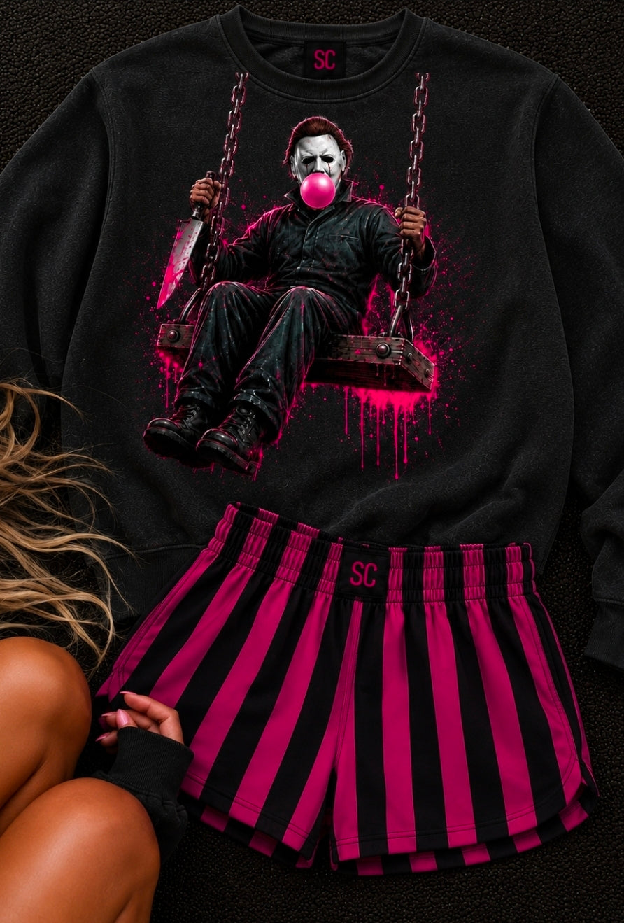 Halloween Michael BUBBLE swinging Pullover Youth & Adult
