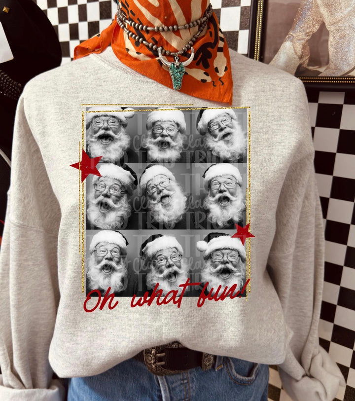 Oh what fun santa ADULT & YOUTH TEE OR PULLOVER