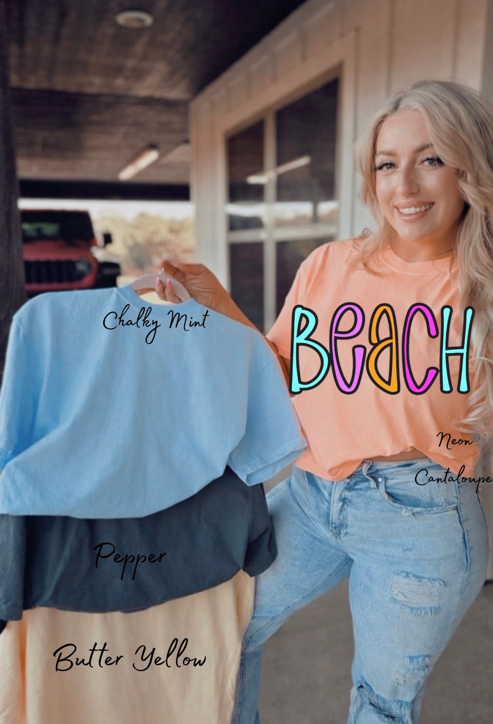 BEACH Boxy Comfort Color Tee