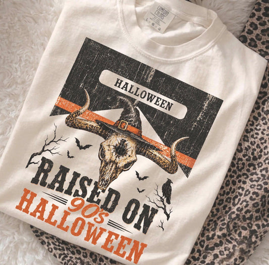 Raised on 90s Halloween Comfort Colors Tee