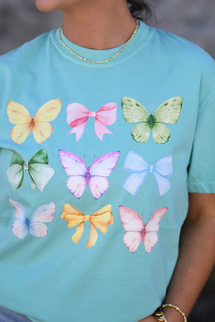 Butterfly bows ADULT TEE OR PULLOVER